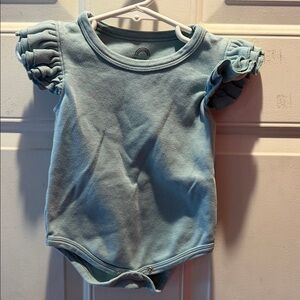 Blue Ruffled Sleeve Kids One Piece